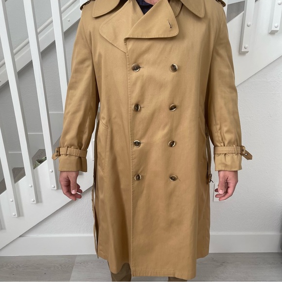 John Weitz Harbor Master Vtg 70’s Trench Coat w/ Removable Wool Lining Sz 44R - Picture 8 of 16